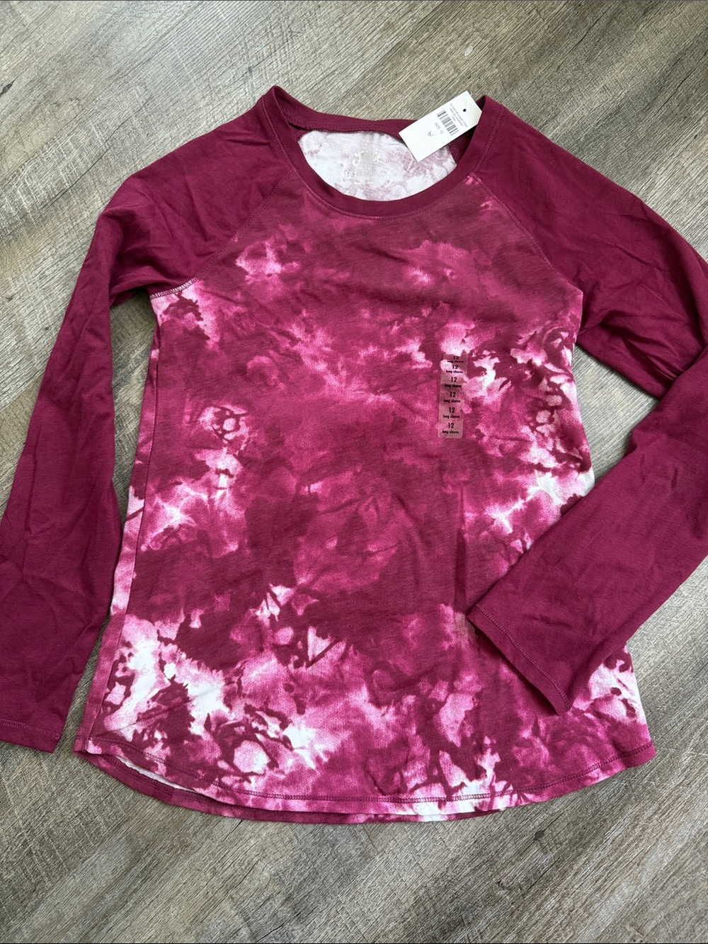 Justice Girls' Magenta Tie-Dye Long Sleeve Top & Ruffle Skort Set - Picture 2 of 8